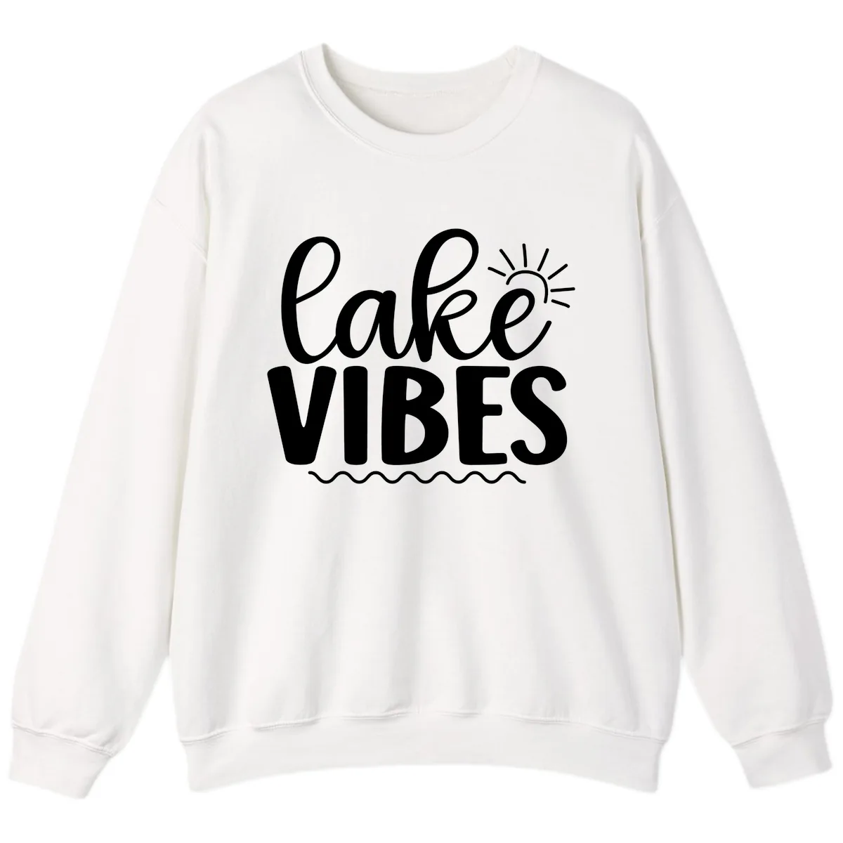 Lake Vibes Lake Day Apparel Sweatshirt in White