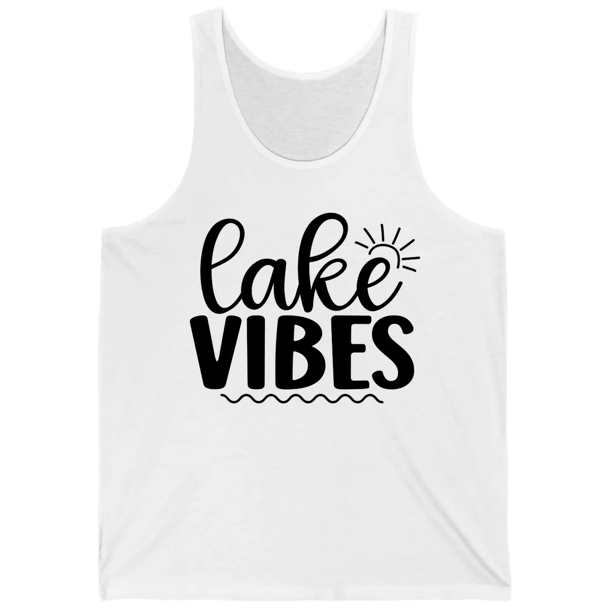 Lake Vibes Lake Day Apparel Tank in White