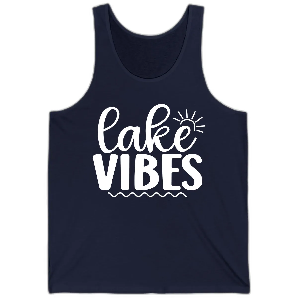 Lake Vibes Lake Day Apparel Tank in Navy