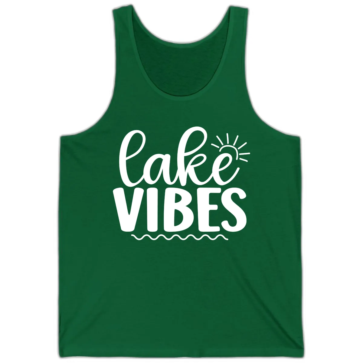 Lake Vibes Lake Day Apparel Tank in Kelly