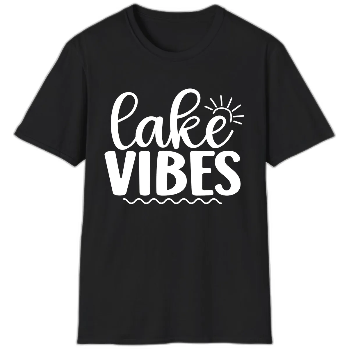 Lake Vibes Lake Day Apparel T-Shirt in Black