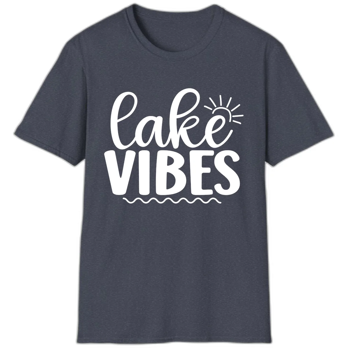 Lake Vibes Lake Day Apparel T-Shirt in Heather Navy