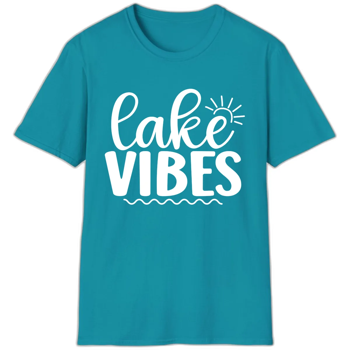 Lake Vibes Lake Day Apparel T-Shirt in Tropical Blue