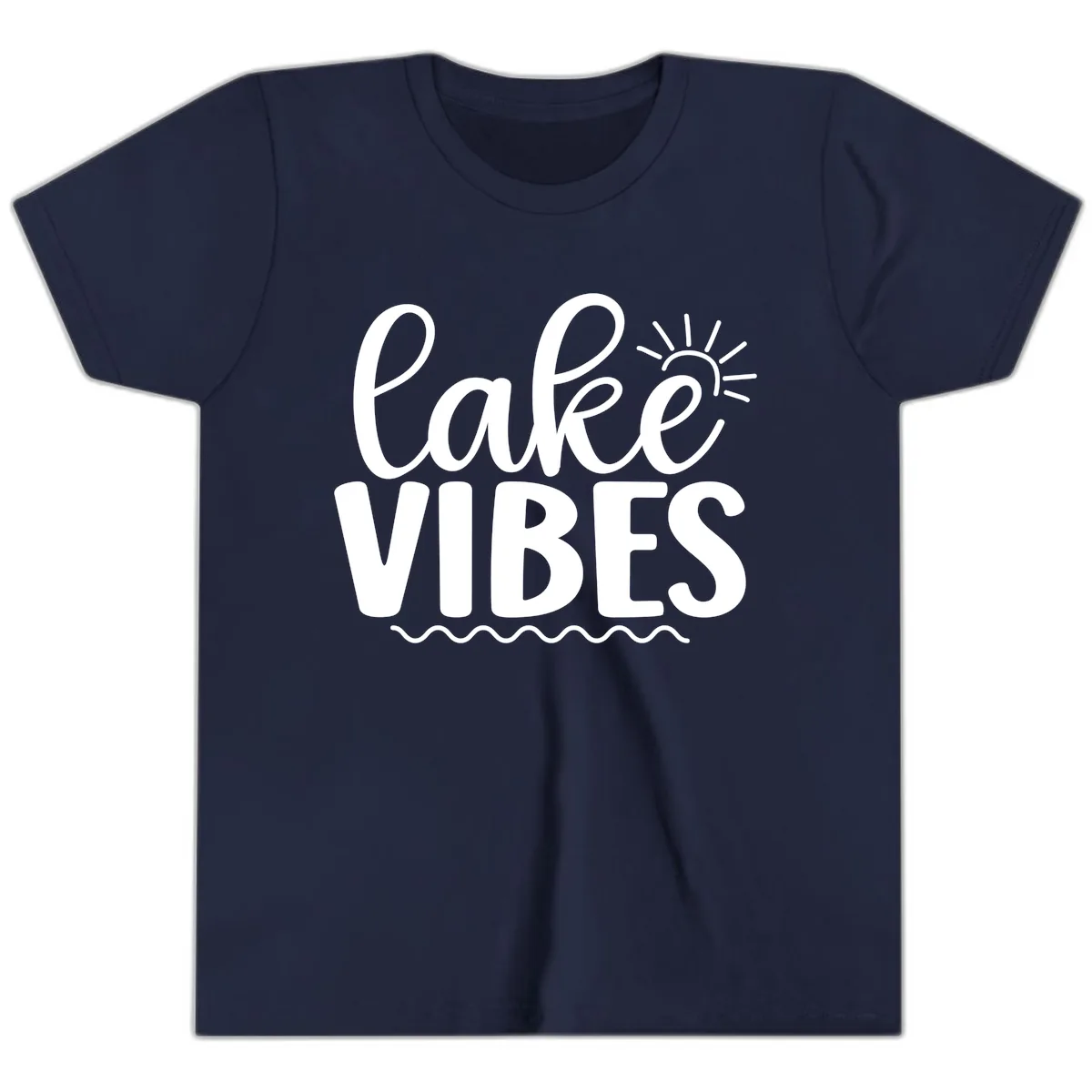 Lake Vibes Lake Day Apparel Youth T-Shirt in Navy