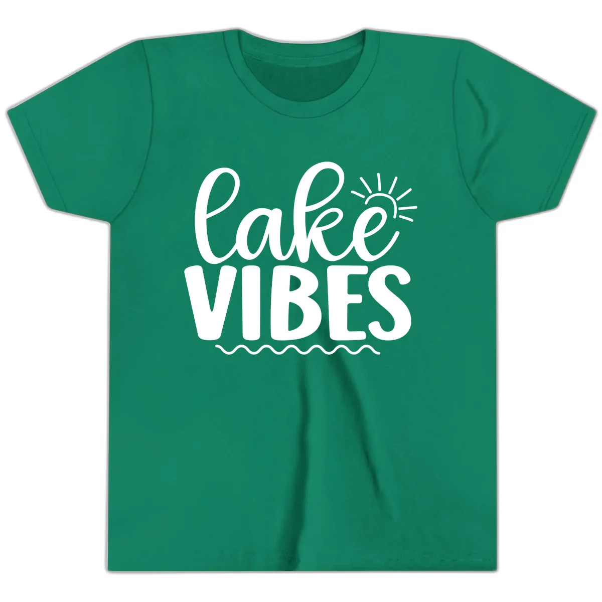 Lake Vibes Lake Day Apparel Youth T-Shirt in Kelly