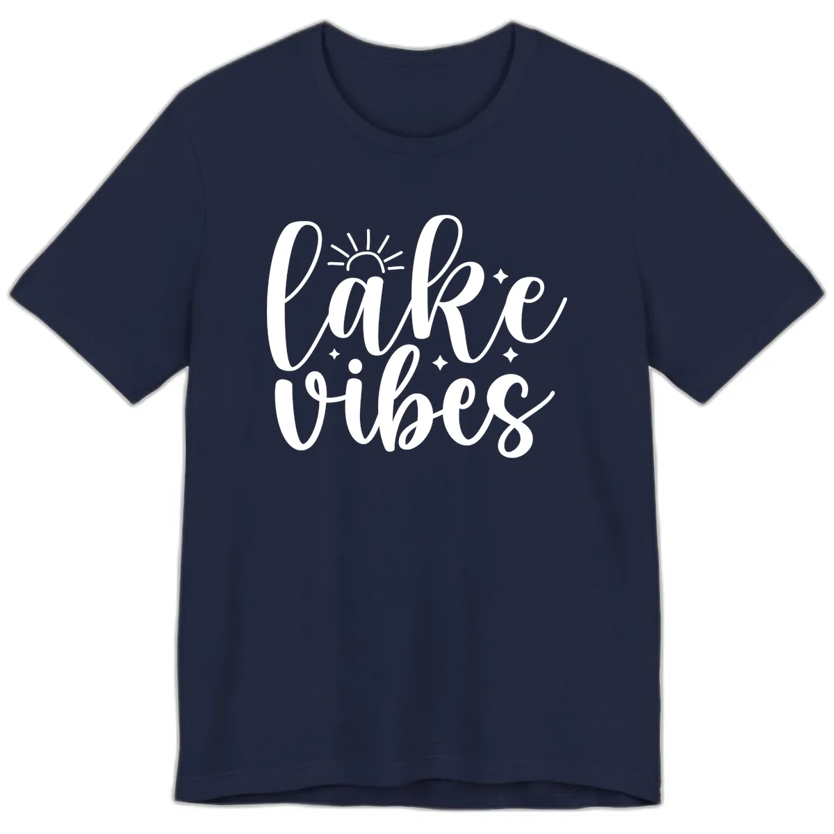 Lake Vibes Script Design Premium T-Shirt in Navy