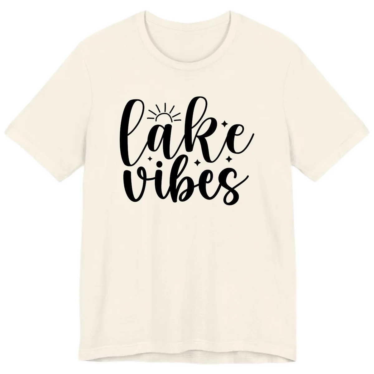 Lake Vibes Script Design Premium T-Shirt in Natural