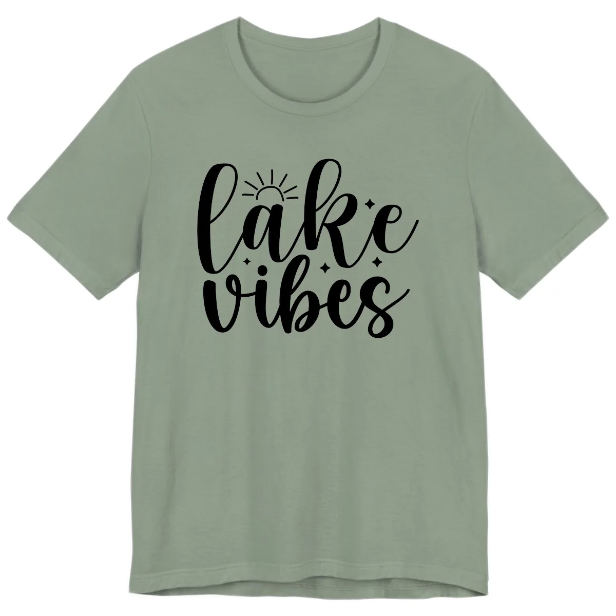 Lake Vibes Script Design Premium T-Shirt in Sage