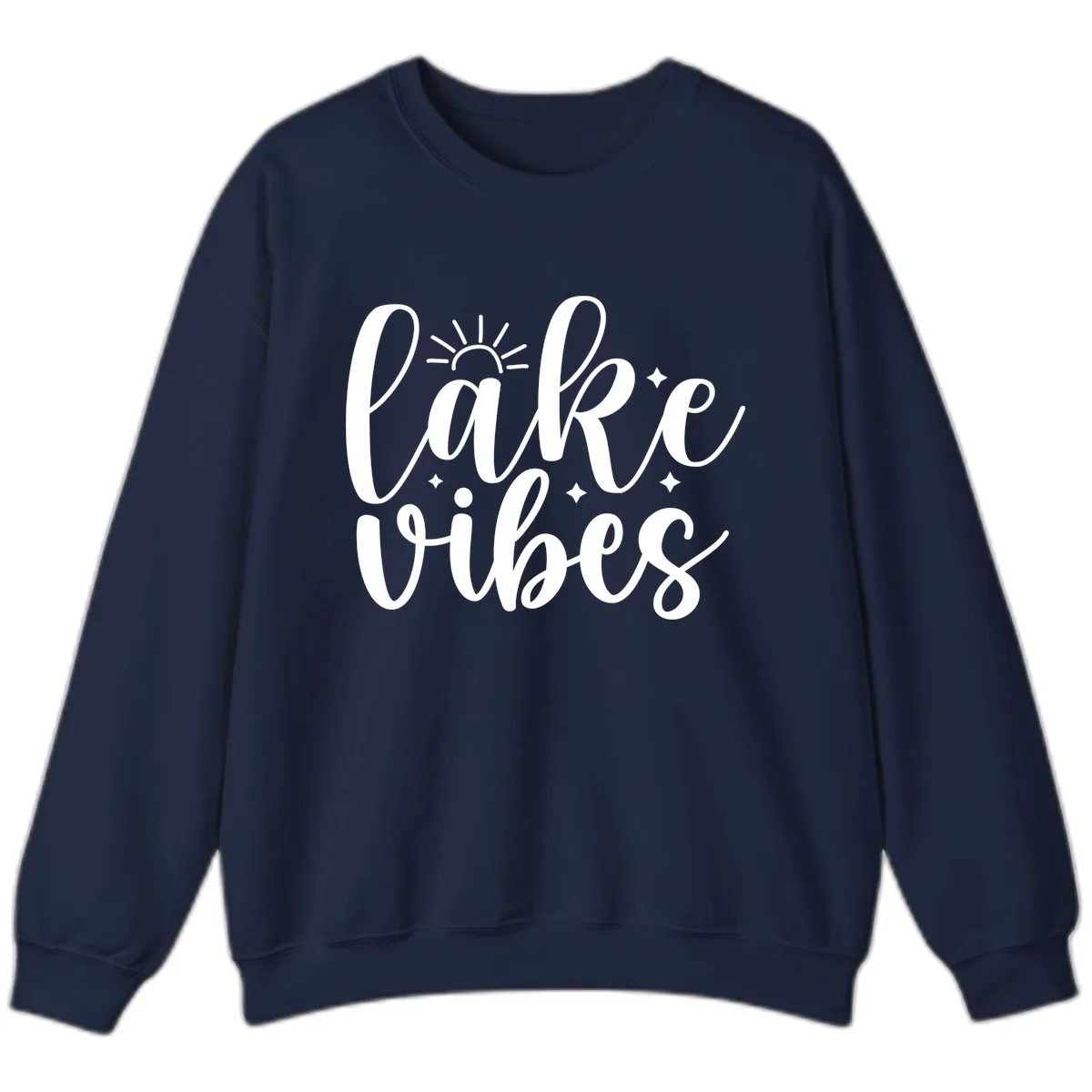 Lake Vibes Script Design Sweatshirt in Navy