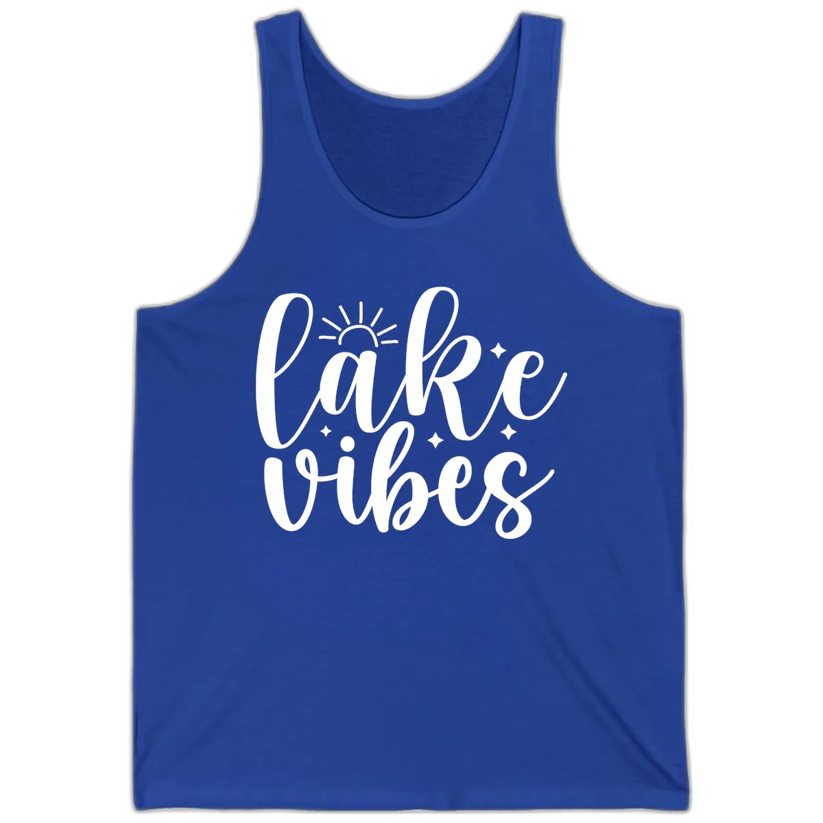 Lake Vibes Script Design Tank in True Royal