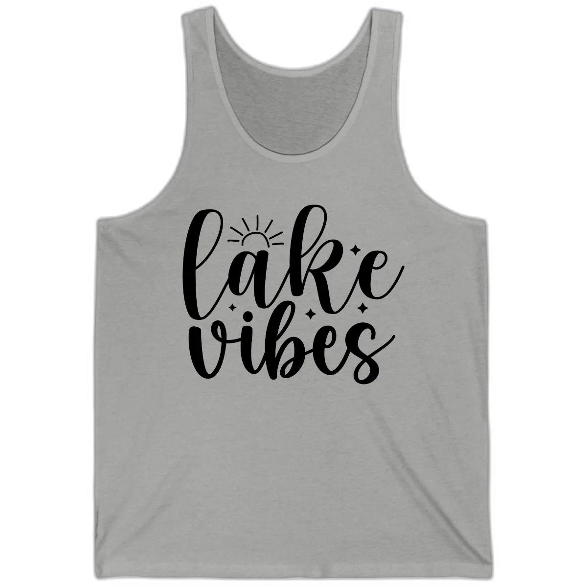 Lake Vibes Script Design Tank in Athletic Heather