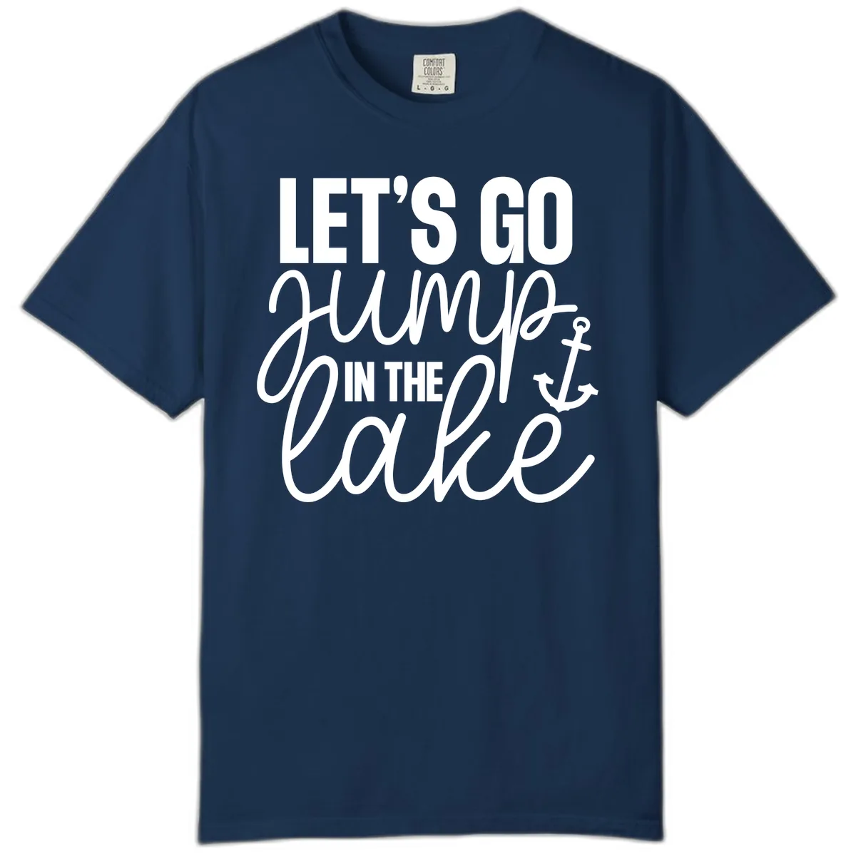 Let's Go Jump In The Lake Comfort Color in Navy