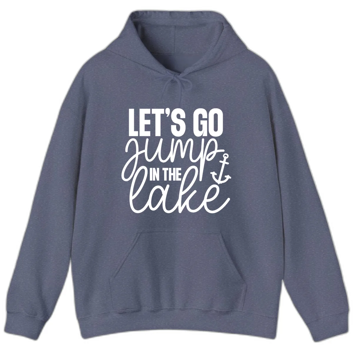 Let's Go Jump In The Lake Hoodie in Heather Navy