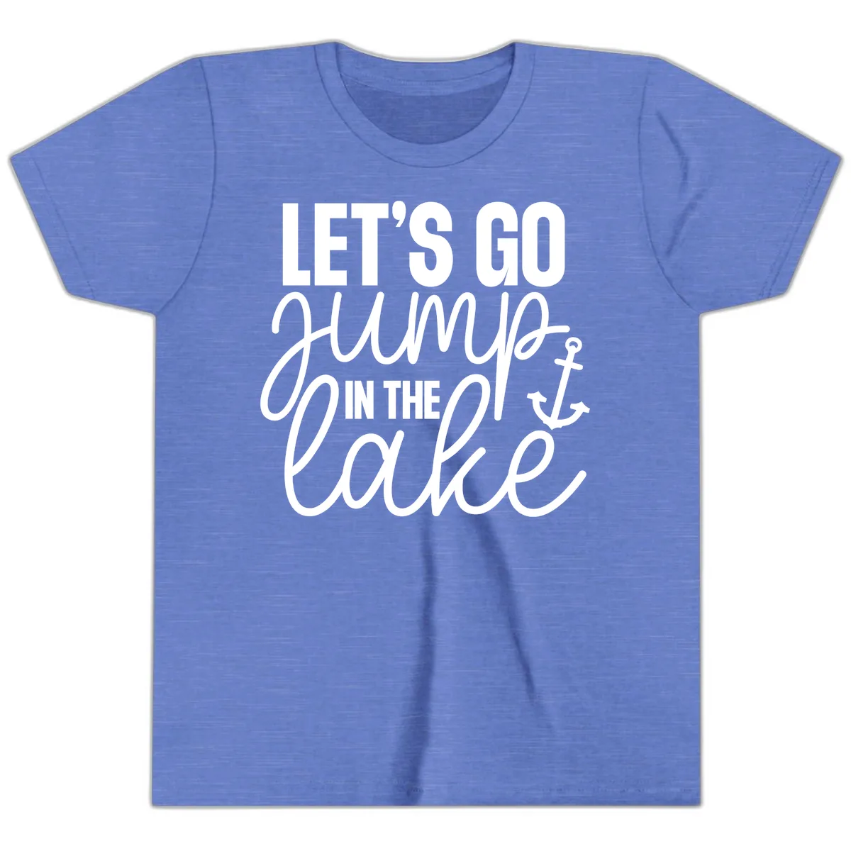 Let's Go Jump In The Lake Youth T-Shirt in Heather Columbia Blue
