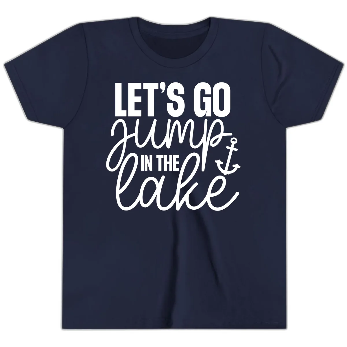 Let's Go Jump In The Lake Youth T-Shirt in Navy