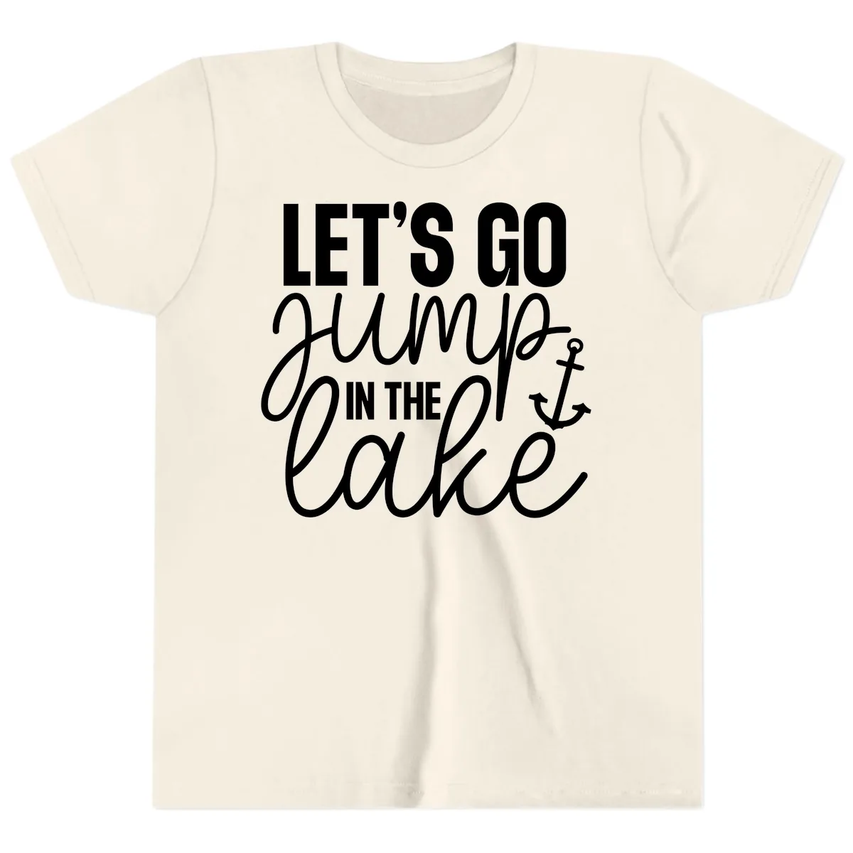 Let's Go Jump In The Lake Youth T-Shirt in Natural