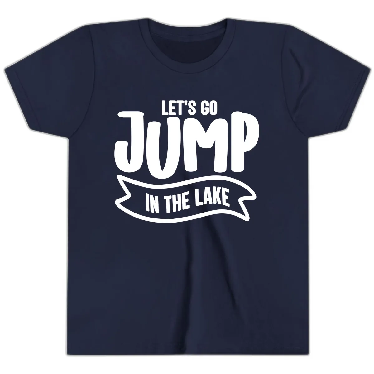 Let's Go Jump In The Lake Design Youth T-Shirt in Navy