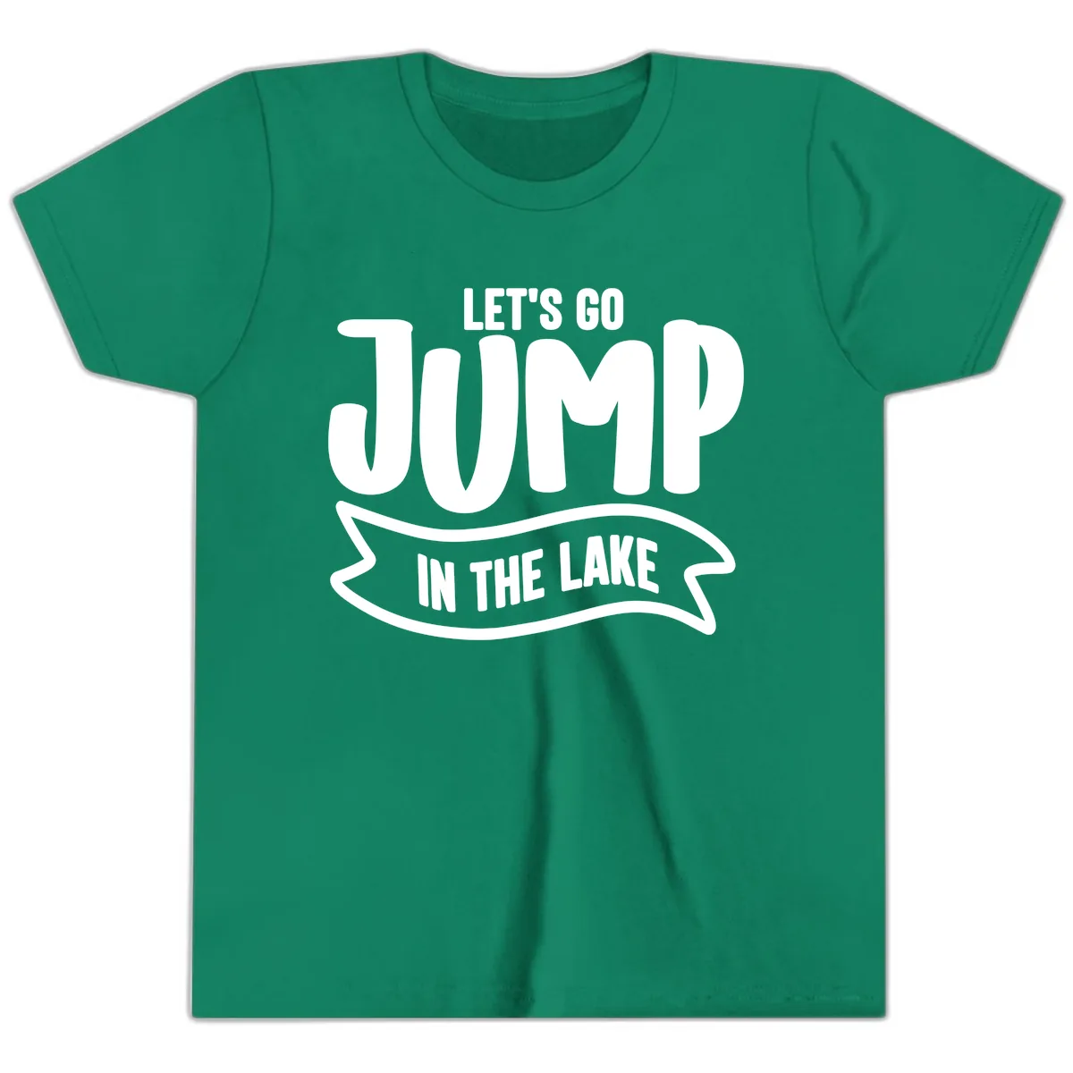 Let's Go Jump In The Lake Design Youth T-Shirt in Kelly