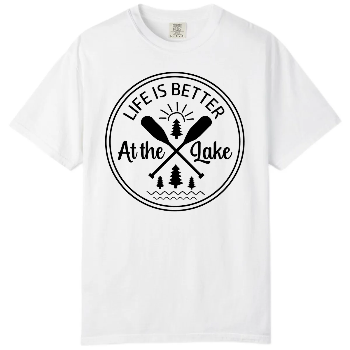 Life Is Better At The Lake Design Comfort Color in White