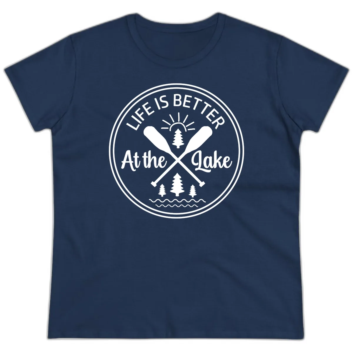 Life Is Better At The Lake Design Ladies Tee in Navy