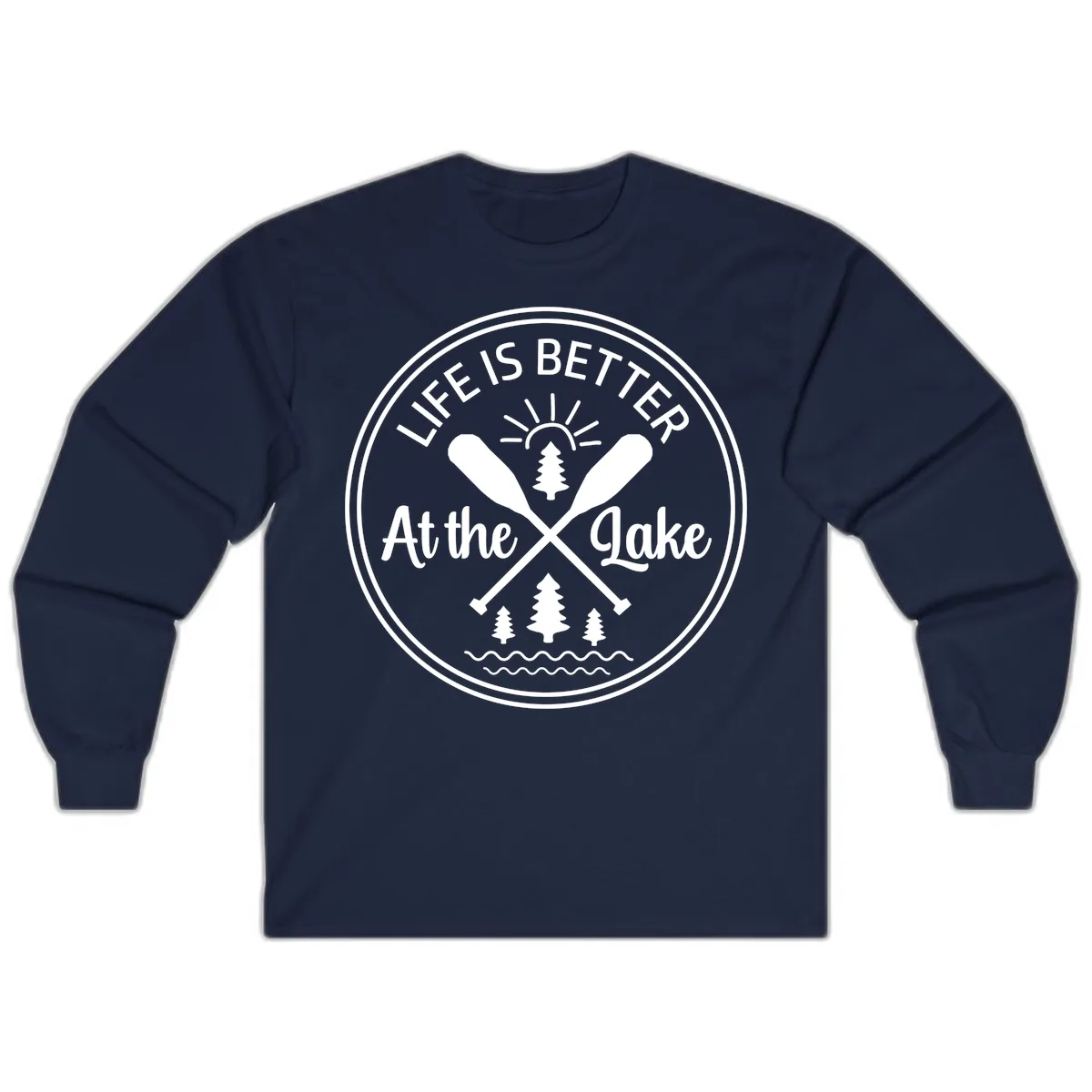 Life Is Better At The Lake Design Long Sleeve in Navy