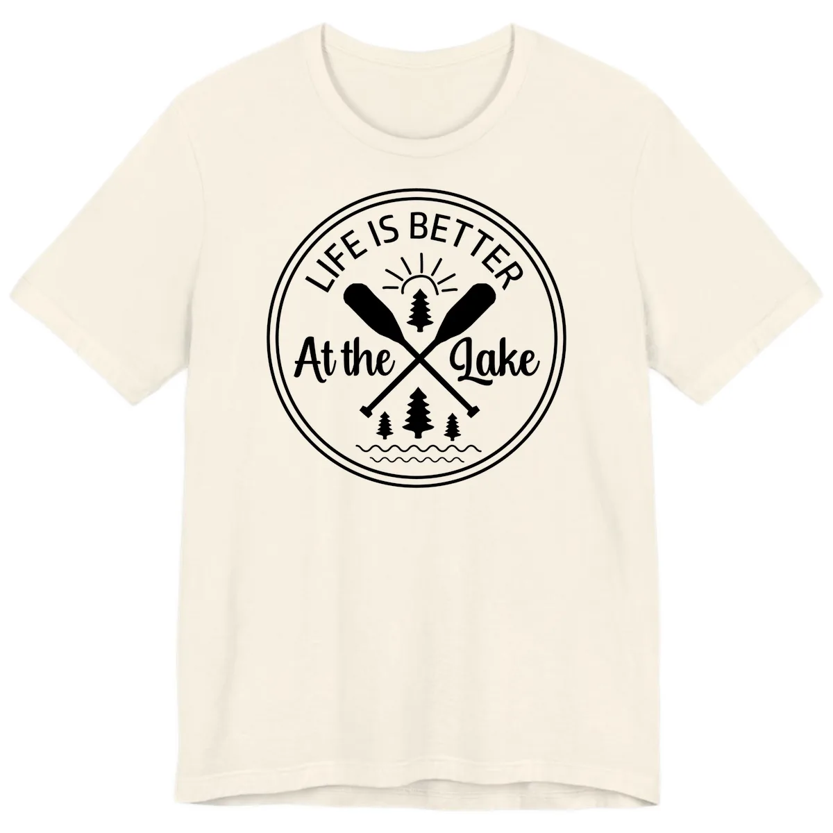 Life Is Better At The Lake Design Premium T-Shirt in Natural