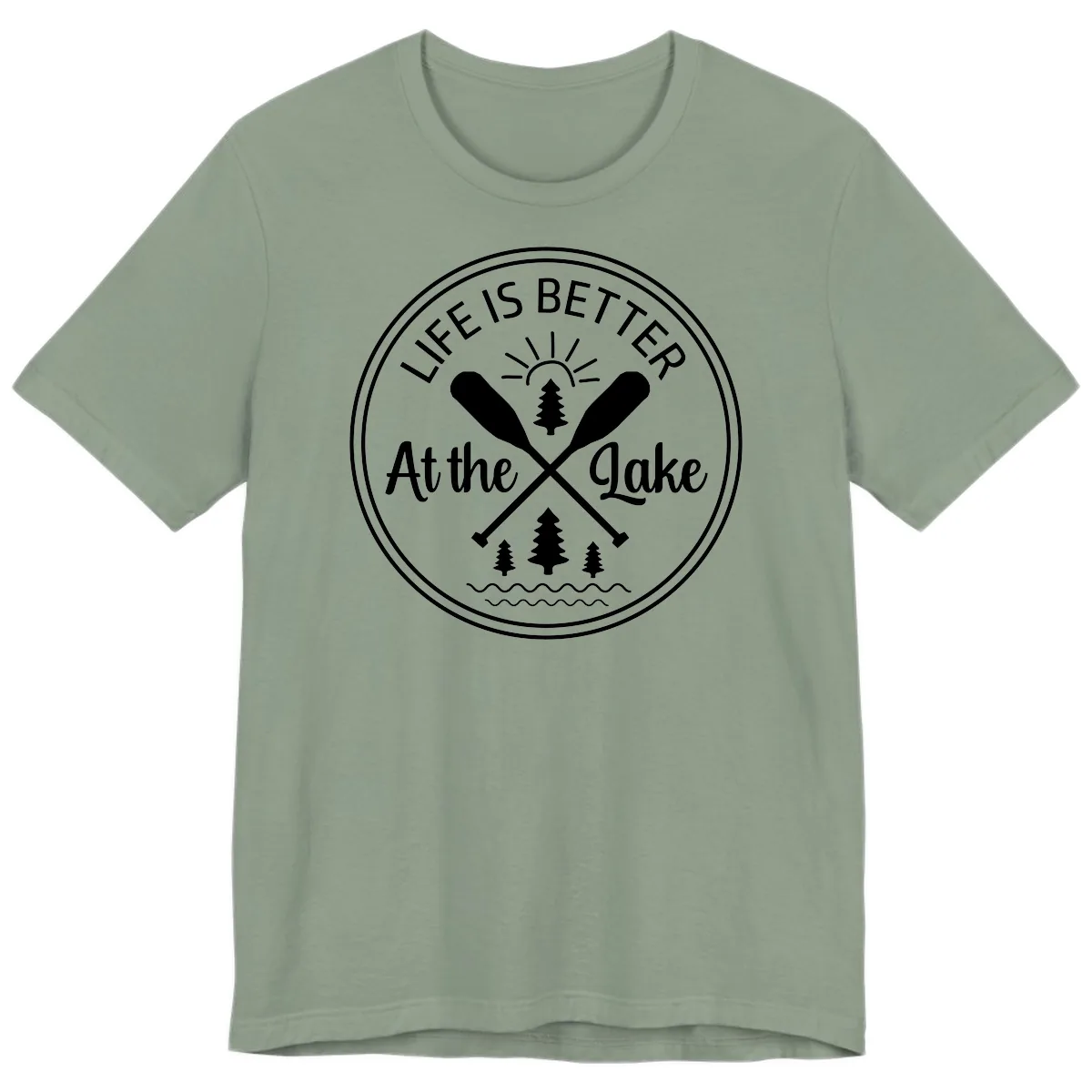 Life Is Better At The Lake Design Premium T-Shirt in Sage