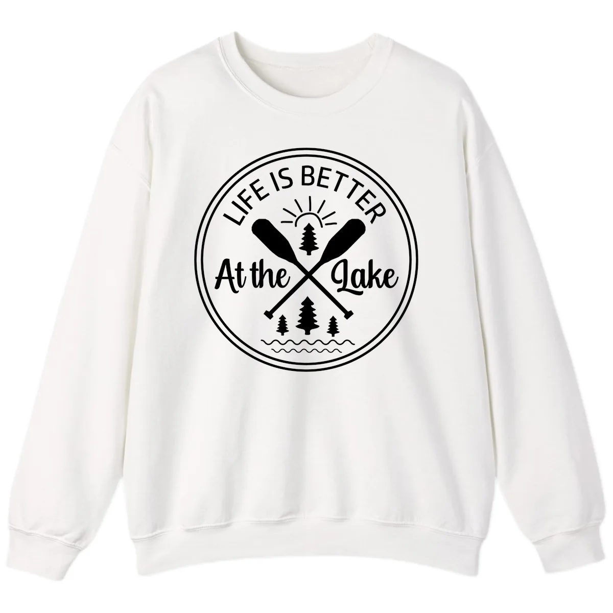Life Is Better At The Lake Design Sweatshirt in White