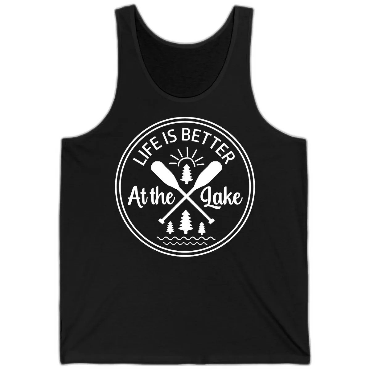 Life Is Better At The Lake Design Tank in Black