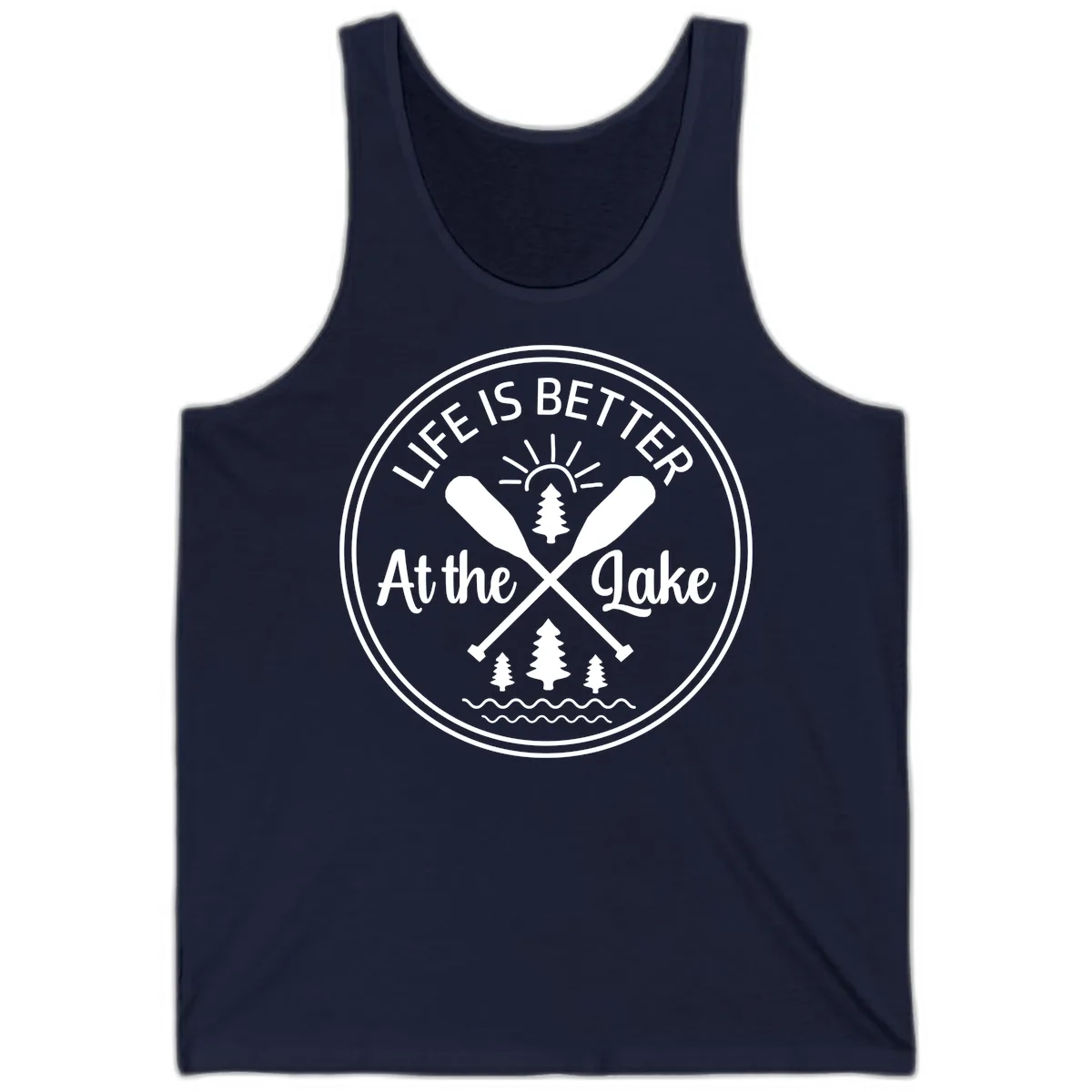 Life Is Better At The Lake Design Tank in Navy