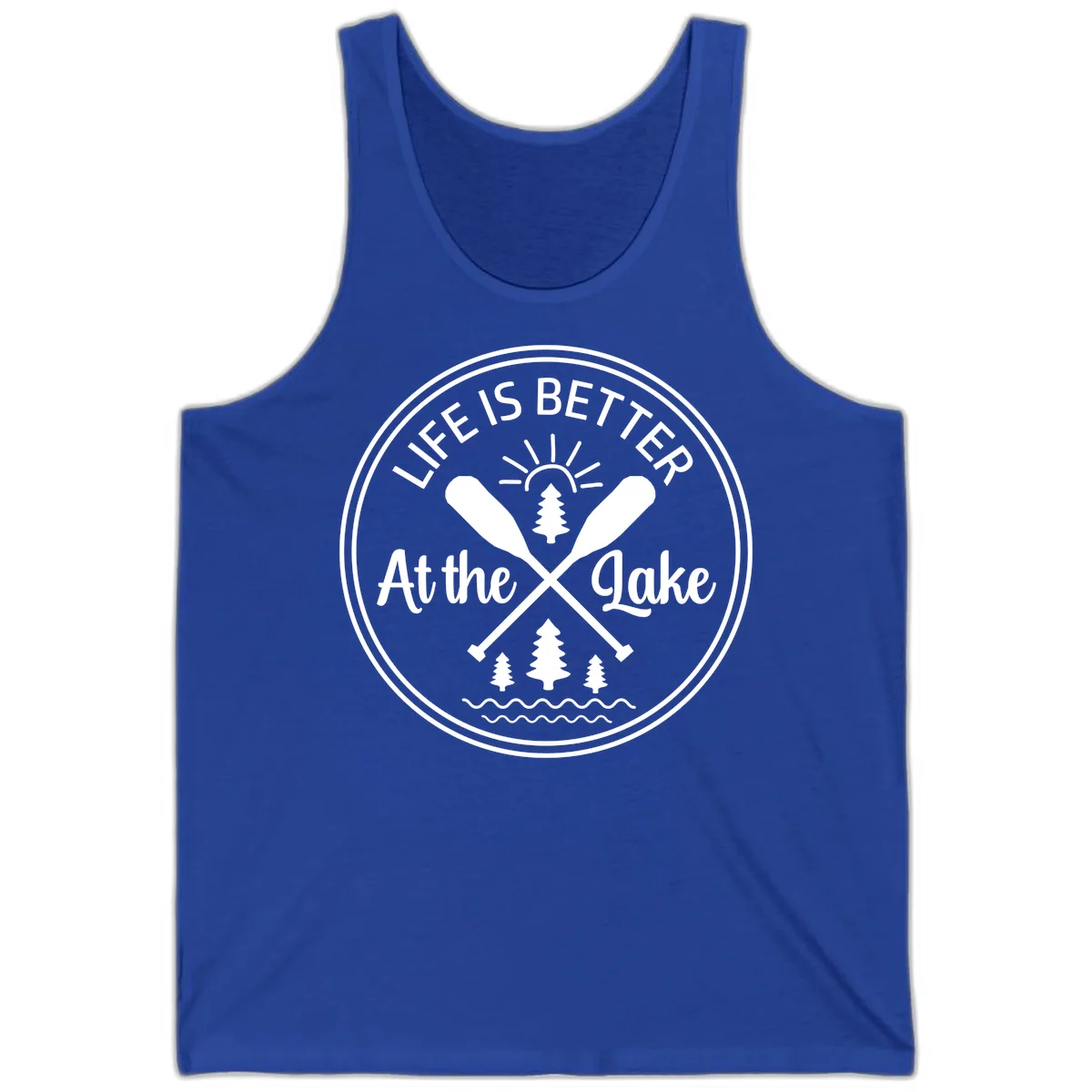 Life Is Better At The Lake Design Tank in True Royal