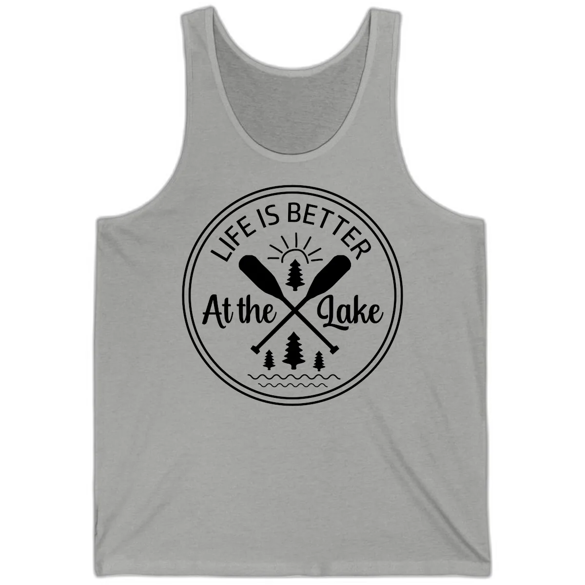Life Is Better At The Lake Design Tank in Athletic Heather