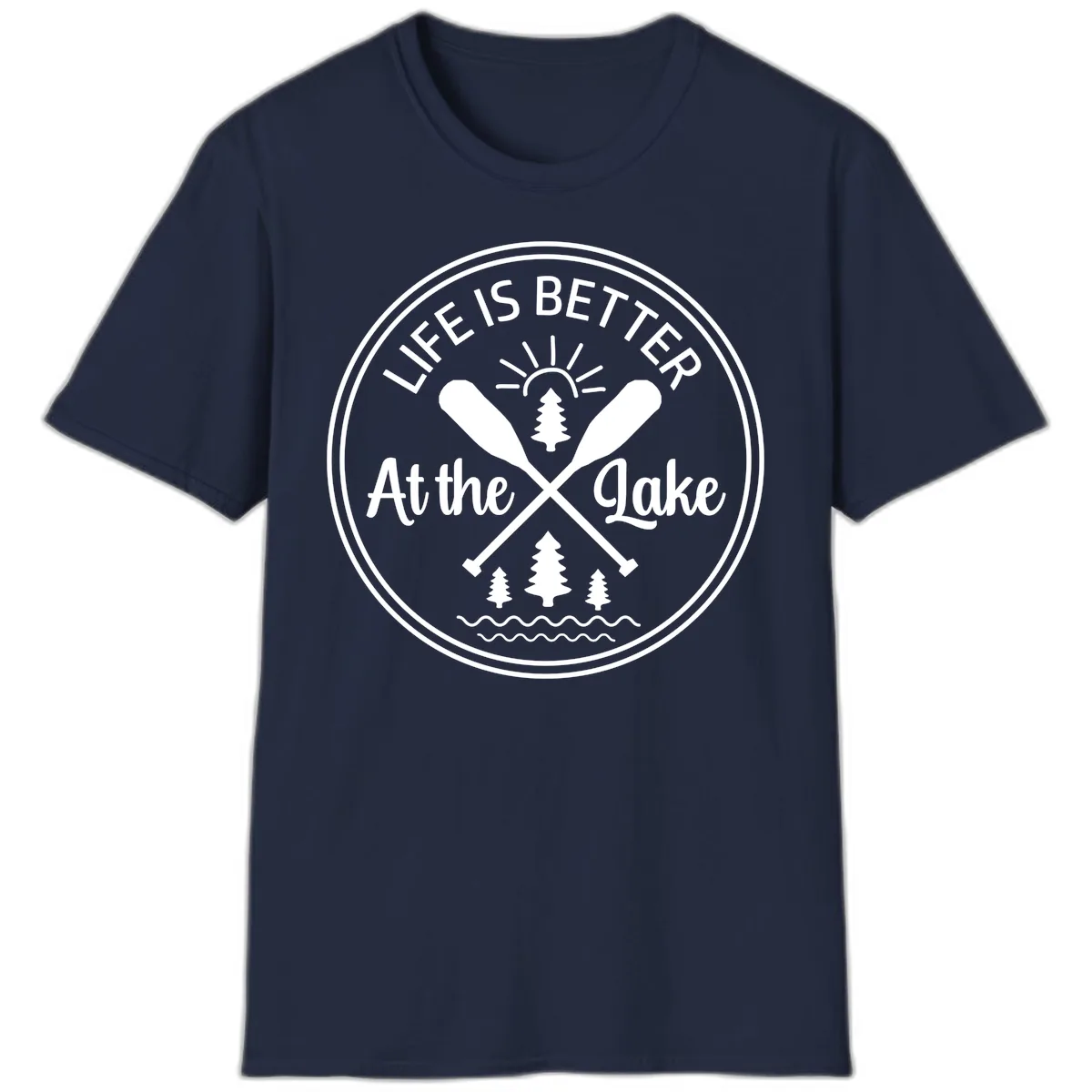 Life Is Better At The Lake Design T-Shirt in Navy