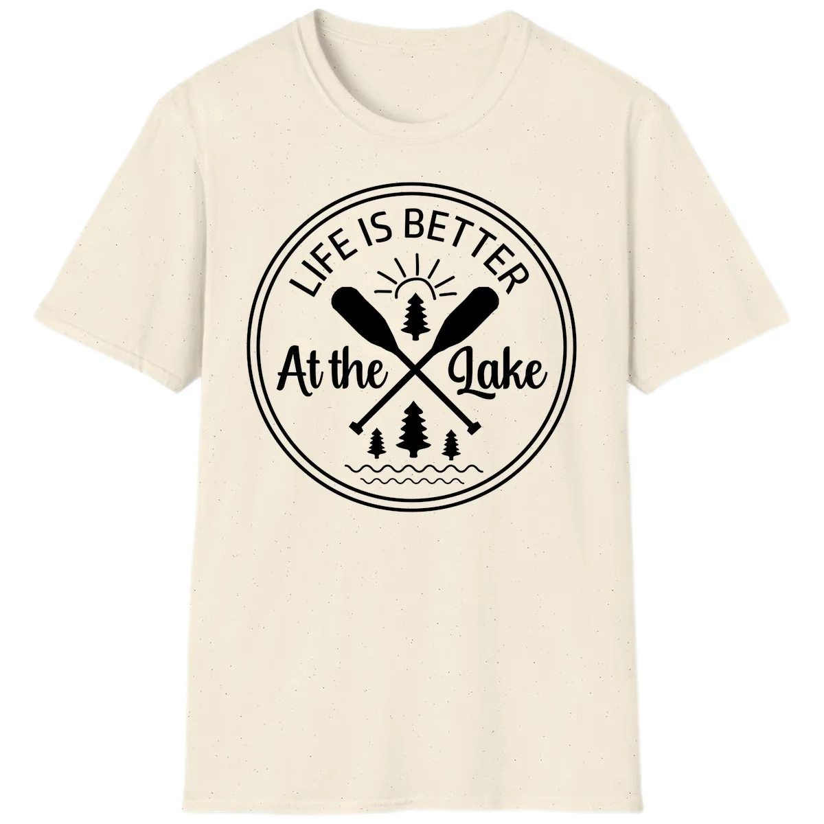 Life Is Better At The Lake Design T-Shirt in Natural