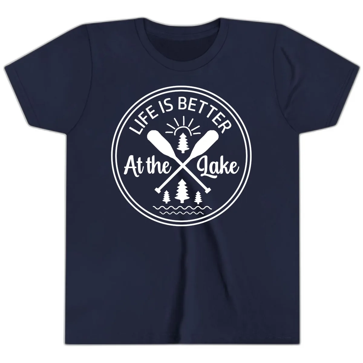 Life Is Better At The Lake Design Youth T-Shirt in Navy