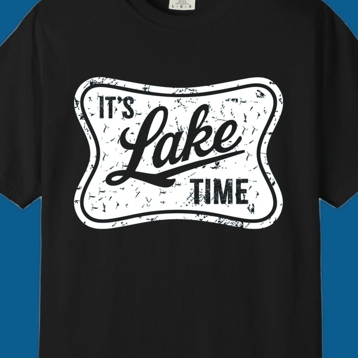It's Lake Time retro sign graphic