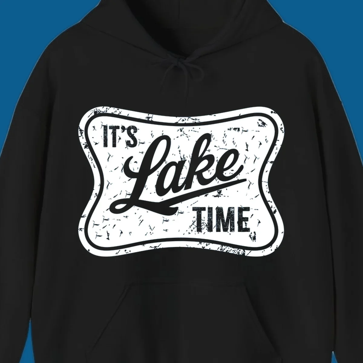 It's Lake Time retro sign graphic