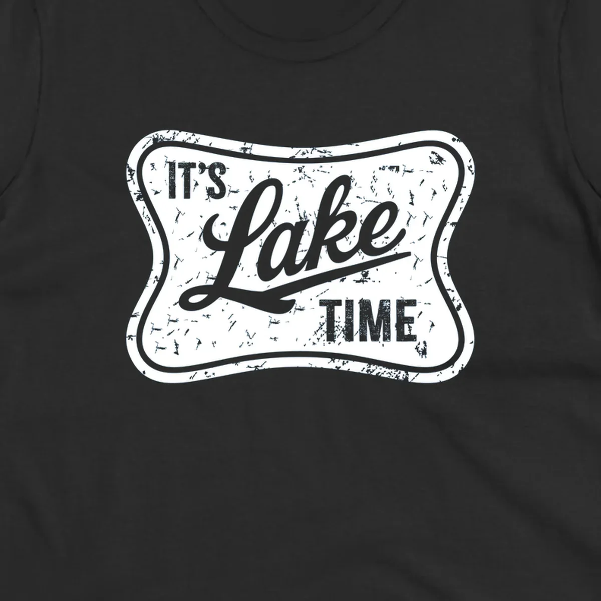 It's Lake Time retro sign graphic