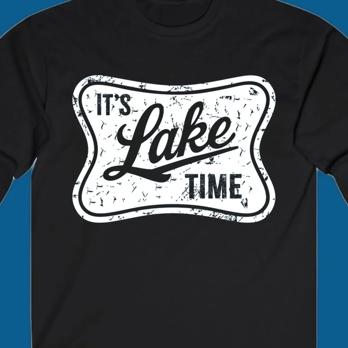 It's Lake Time retro sign graphic