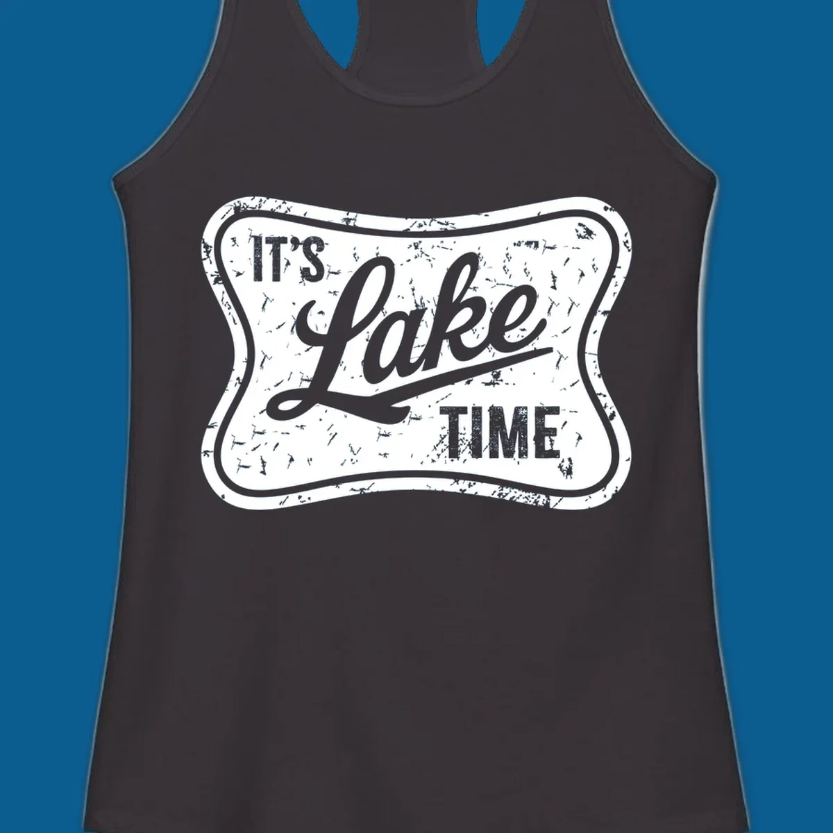 It's Lake Time retro sign graphic