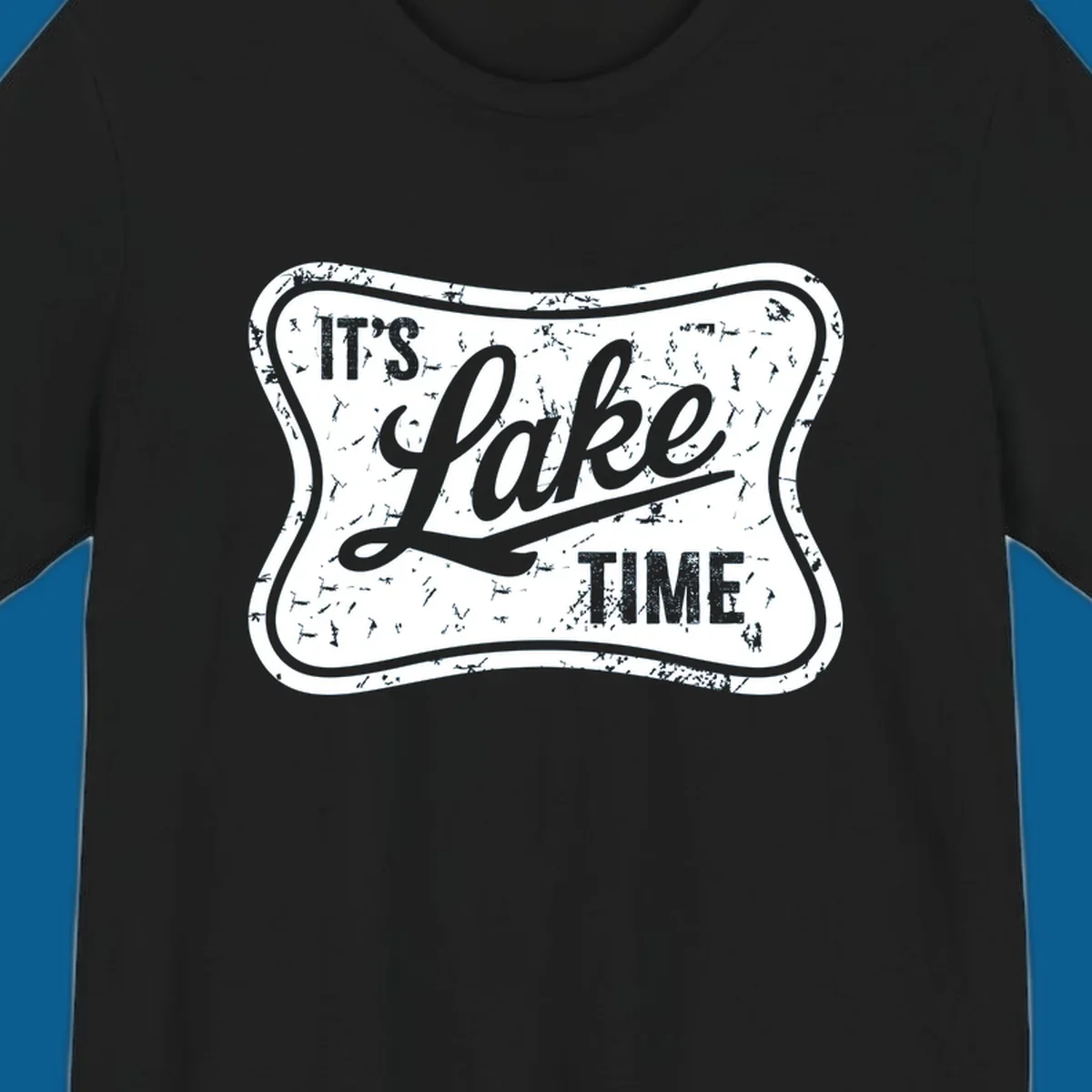 It's Lake Time retro sign graphic