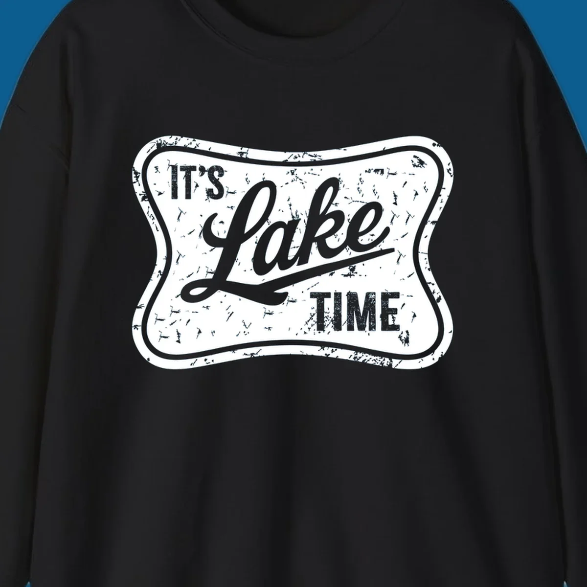 It's Lake Time retro sign graphic