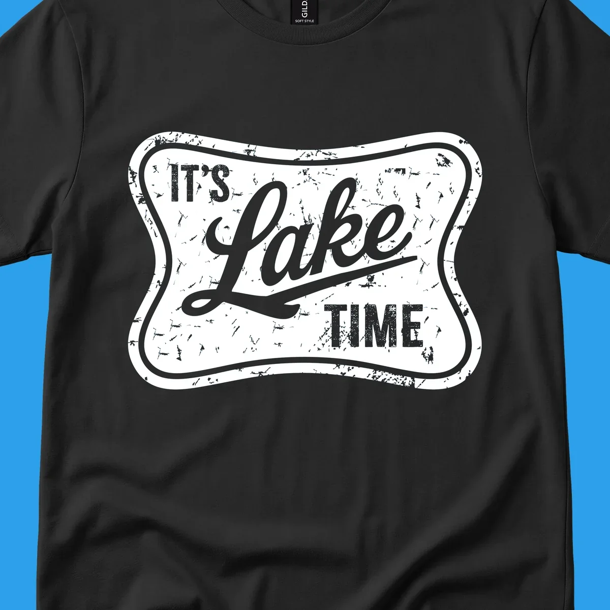 It's Lake Time retro sign graphic