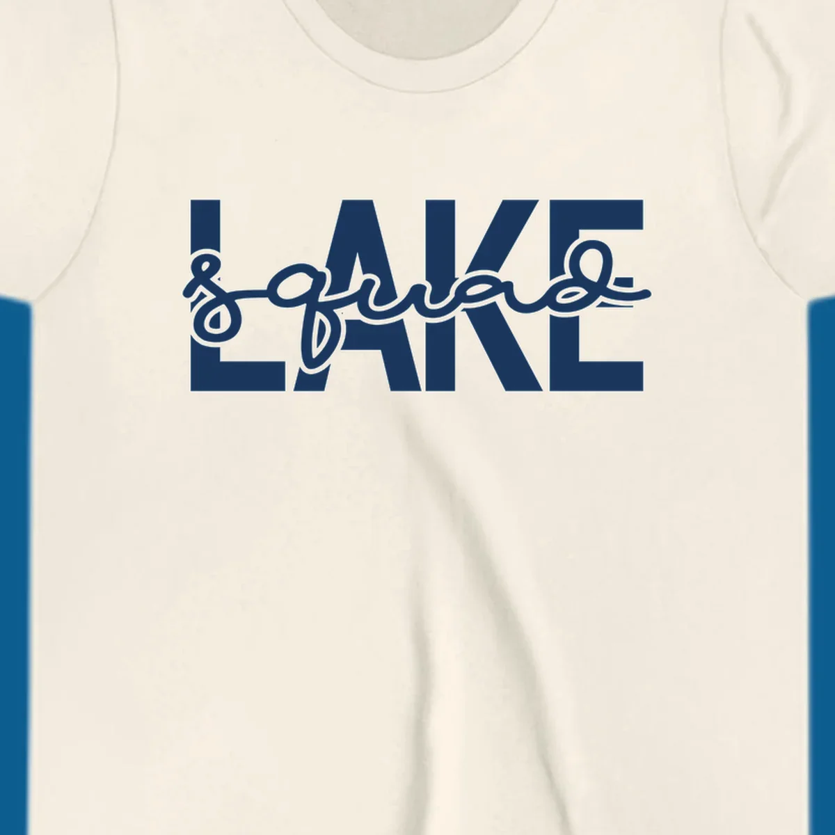 Lake Squad typography design featuring bold LAKE and script squad.