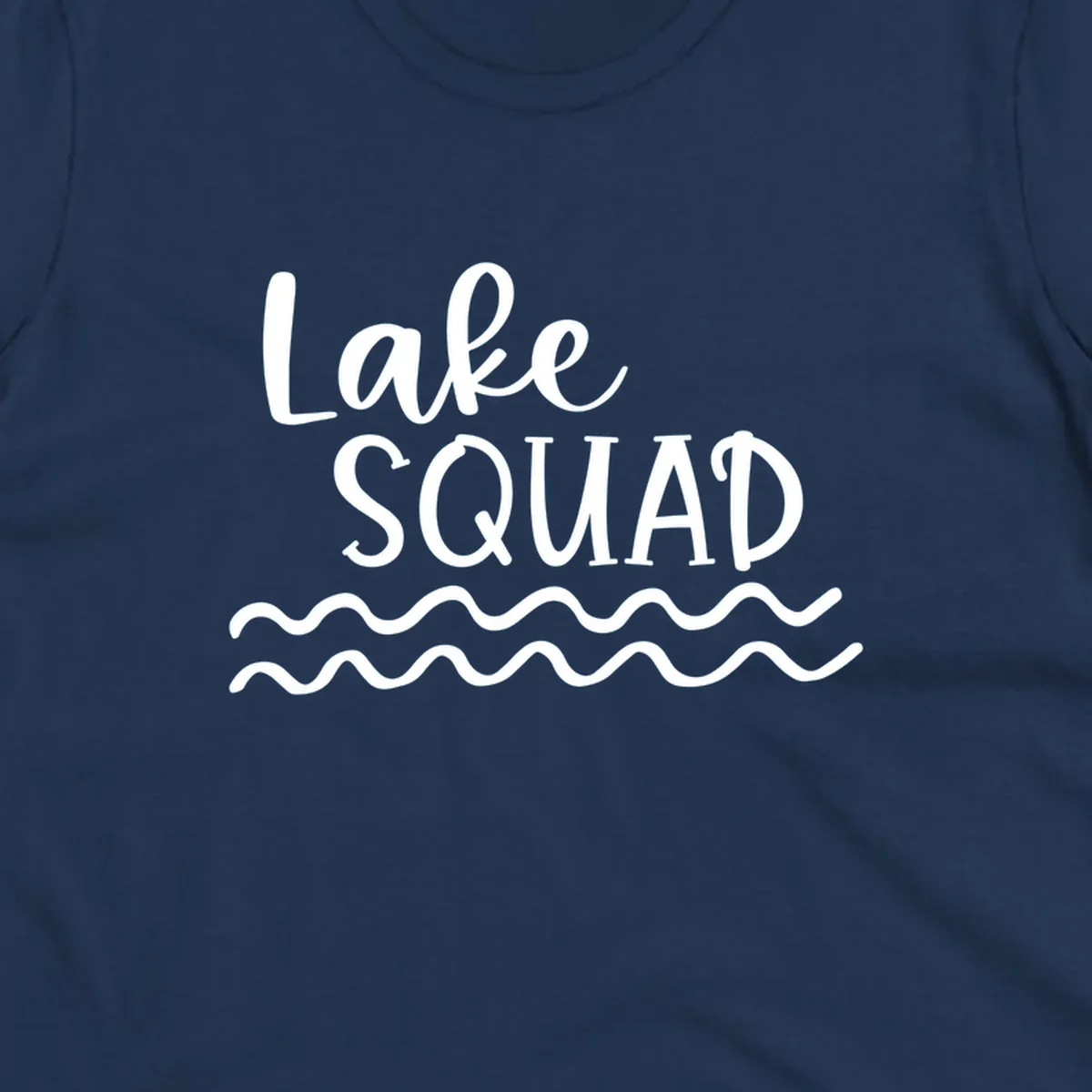 Lake Squad text with wavy water design.