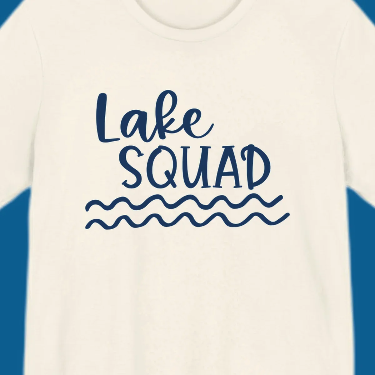 Lake Squad text with wavy water design.