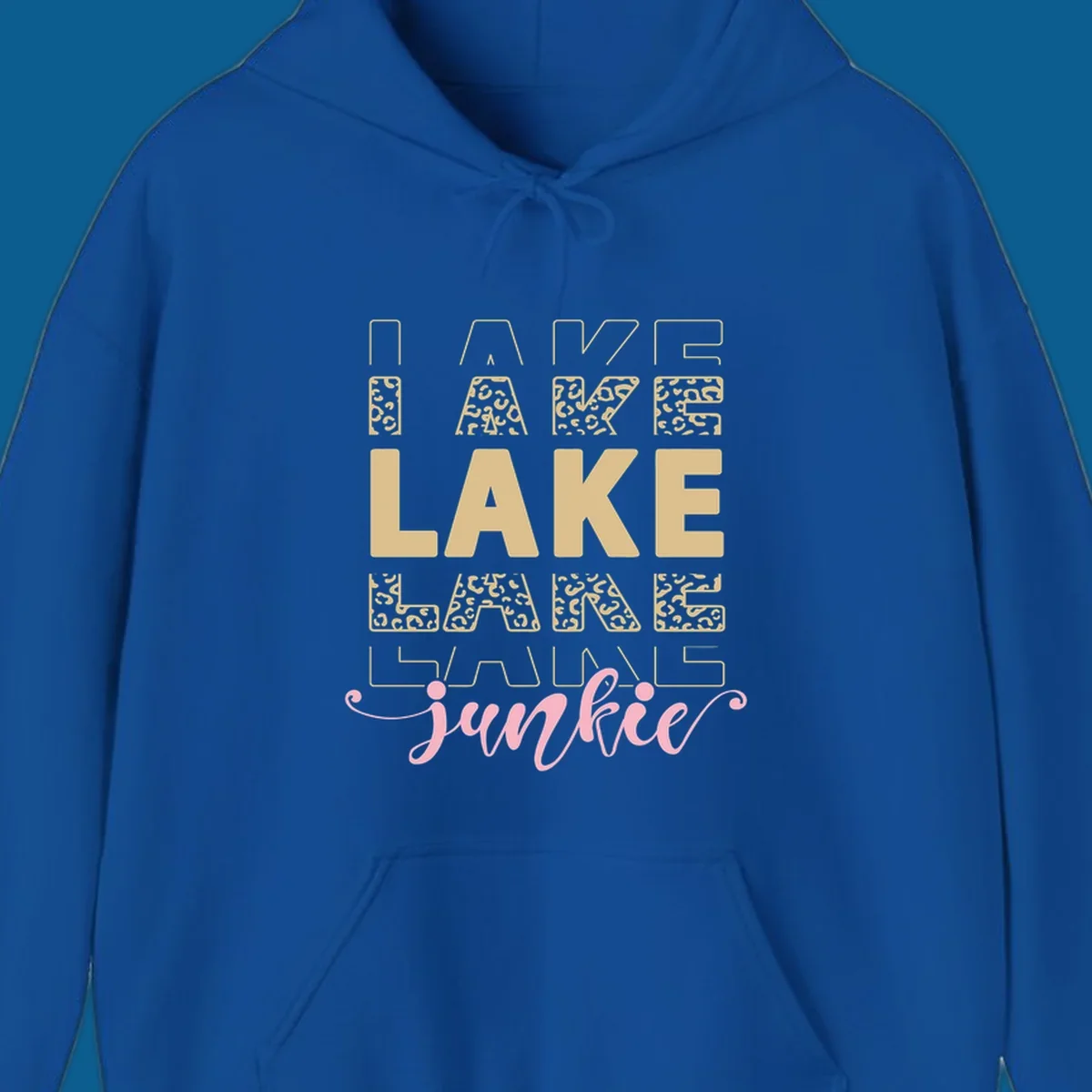 Lake Lane Junkie typography design with leopard print accents.