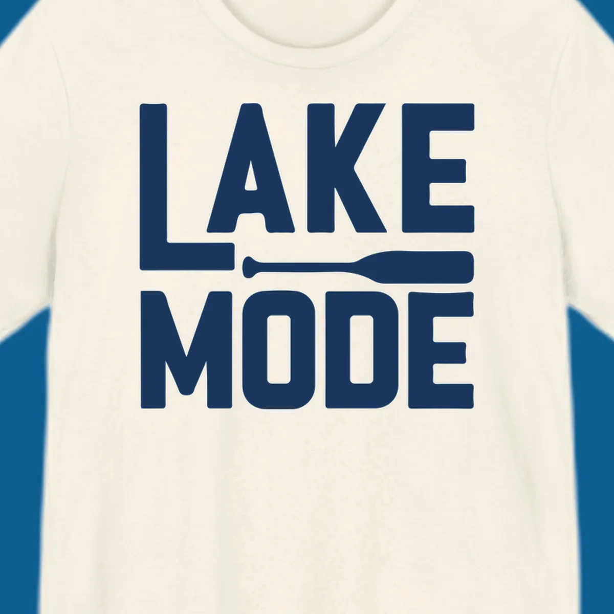 White text and paddle graphic that says LAKE MODE, representing lake-mode-paddle.