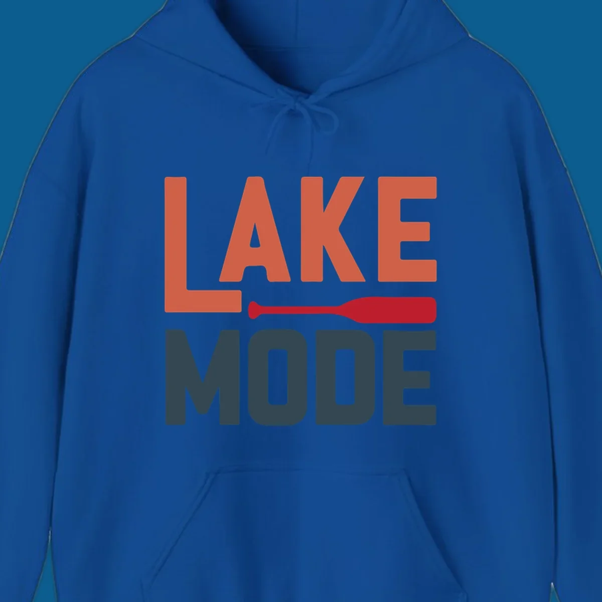 Lake Mode text with a paddle graphic, a lifestyle design for lake enthusiasts.