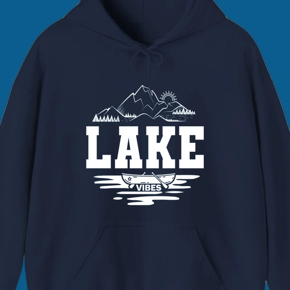 Lake vibes canoe mountain adventure graphic design